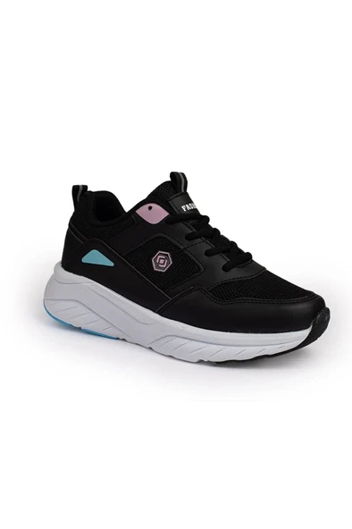 Queen Step 2110-26 Deri Anorak Anatomik Kadın Sneaker Siyah Pembe ürün görseli 1