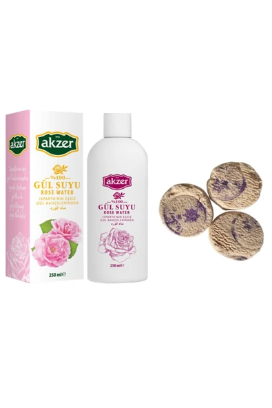 AKTARİSTAN Ruşur Taşı 3 Adet + Akzer Saf Gül Suyu Içilebilir 250 Ml ürün görseli 1