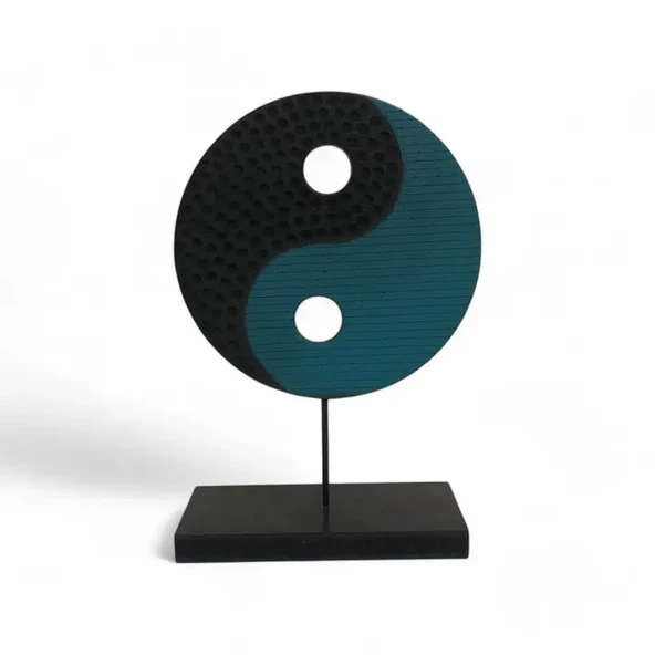 Ying Yang Mavi Siyah Ev Dekoru Küçük ürün görseli 1