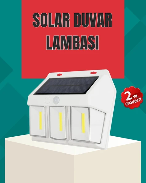 Dış Mekan Solar Duvar Lambası – 120° Hareket Algılama, 3 Işık Modu ürün görseli 1