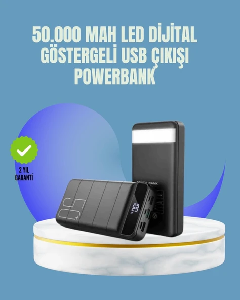 Tüm Cihazlarla Uyumlu 50.000 Mah Powerbank – Yüksek Kapasiteli, Led Gösterge Ve Akıllı Koruma Fonksiyonlu ürün görseli 1