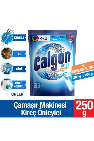 Calgon Power Kir, Pas, Kireç Ve Koku Önleyici 4'ü 1 Arada Ultra Konsantre Toz 250 G ürün görseli 1