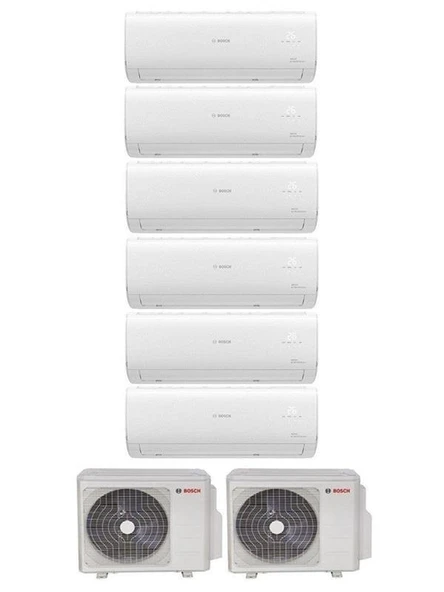 Bosch Multi Split İnverter Klima 64000 Btu Dış (36+28) + 6 İç Ünite 9+9+12+12+12+24 Btu ürün görseli 1
