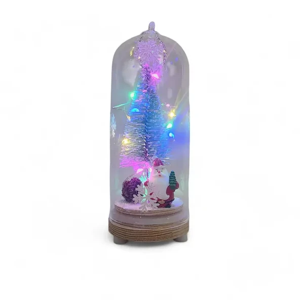 Yılbaşı Işıklı Noel Baba Fanus - Resim 3