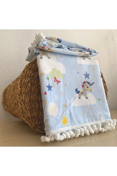 Flanel ( Pazen ) Bebek Battaniyesi 100x115 - Çift Taraflı ürün görseli 1