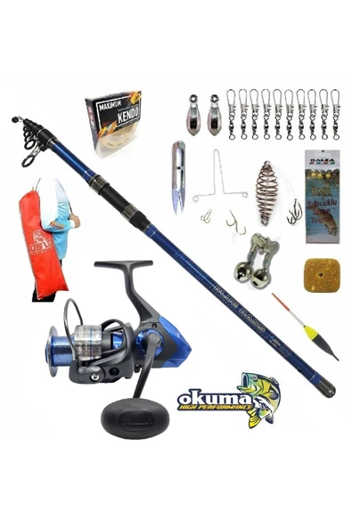 Safina SNW-8000A Kendo Blue Bass 420cm 100-250gr Profesyonel Surf Sazan Kıyı Olta Takımı Seti ürün görseli 1