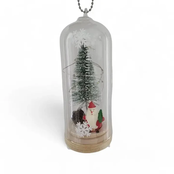 Yılbaşı Işıklı Noel Baba Fanus - Resim 4