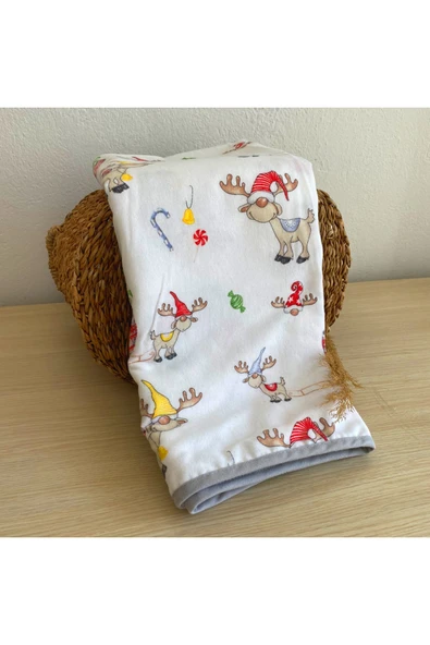 Flanel ( Pazen ) Bebek Battaniyesi 100x115 - Çift Taraflı ürün görseli 1