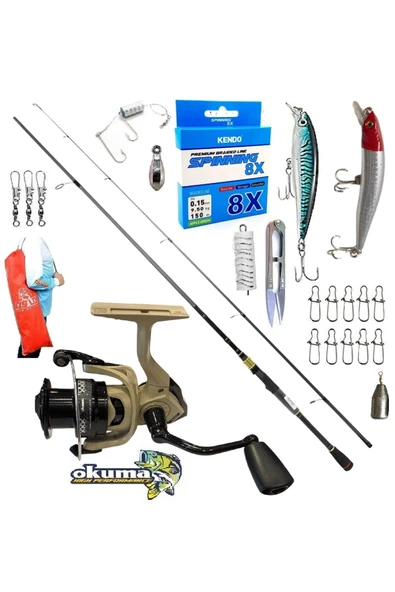 Okuma Outrax 3000 274cm 10-35gr Daiwa Rs Karbon Rapala Maket Balık Spin Olta Takımı Seti ürün görseli 1