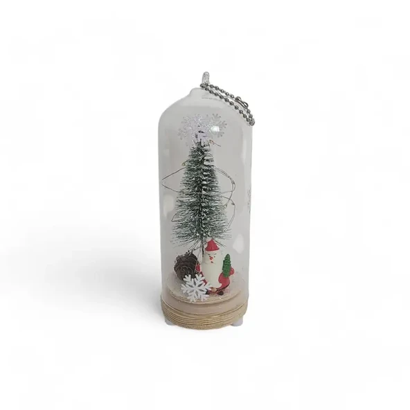 Yılbaşı Işıklı Noel Baba Fanus - Resim 2