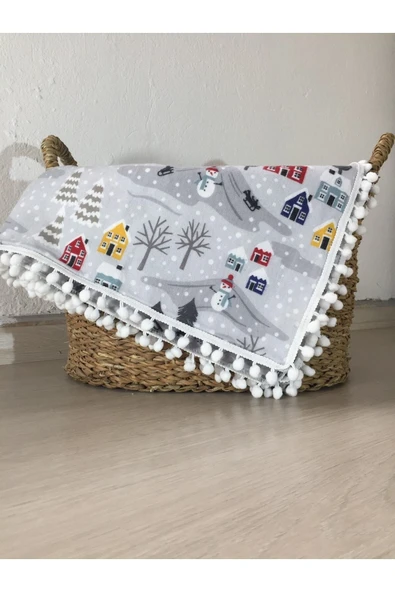 Flanel ( Pazen ) Bebek Battaniyesi 100x115 - Çift Taraflı ürün görseli 1