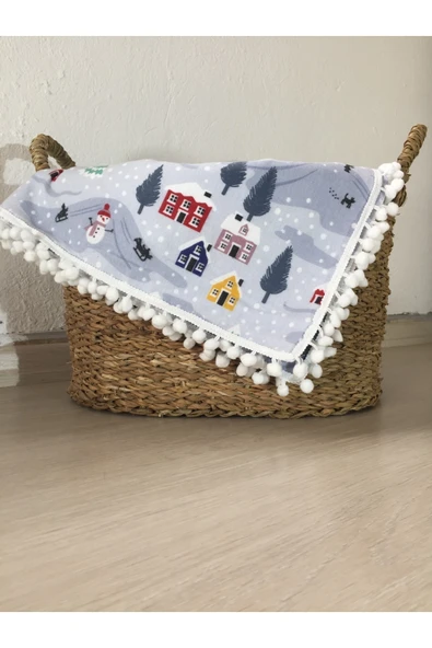 Flanel ( Pazen ) Bebek Battaniyesi 100x115 - Çift Taraflı ürün görseli 1