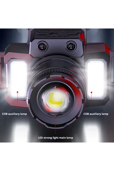Dual Light Source Şarjlı ve Sensörlü Kafa Lambası - Resim 4