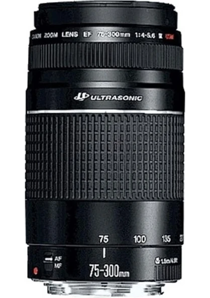 Canon Telefoto Lens EF 75-300MM F4-5.6 III USM Siyah Renkli Hızlı Otomatik Odaklama Özellikli ürün görseli 1
