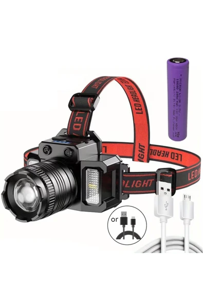Dual Light Source Şarjlı ve Sensörlü Kafa Lambası ürün görseli 1