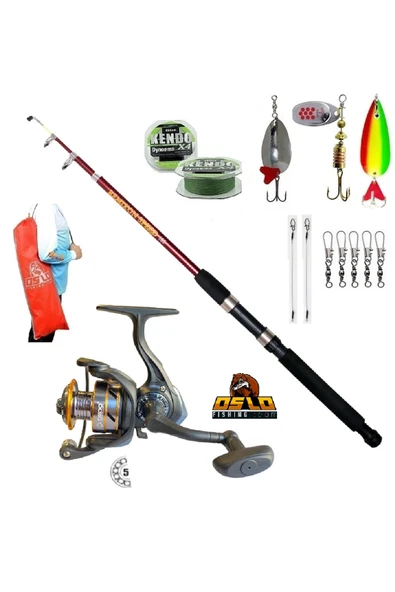 500 5 Bilye Dolphin 50-150gr 210cm Turna Tele Spin Olta Takımı Seti ürün görseli 1