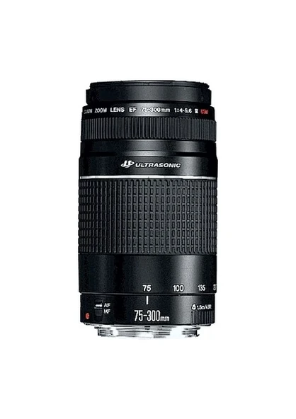 Canon EF 75-300MM F4-5.6 III USM Telefoto Lens Siyah Renkli Hızlı Otomatik Odaklama ürün görseli 1
