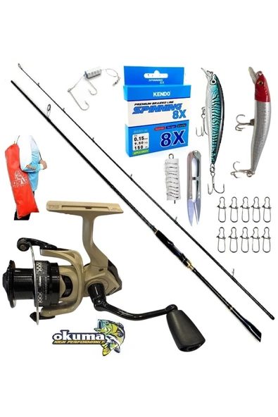 Okuma Outrax 3000 274cm 8-42gr Zen Pro Rapala Maket Balık Spin Olta Takımı Seti ürün görseli 1