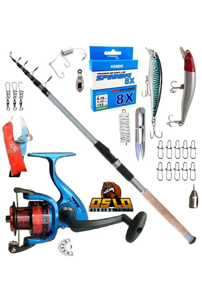 3000 300cm 60-120gr Remixon Carbo-X Rapala Maket Balık Tele Spin Olta Takımı Seti ürün görseli 1