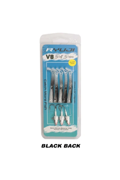 RYUJI V8 10CM, 10GR BLACK BACK SİLİKON YEM ürün görseli 1