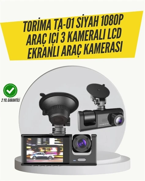 Ta-01 3 Kameralı 1080p Araç Kamerası Siyah ürün görseli 1