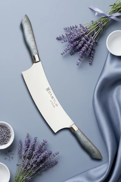 Silver Gray Serisi Mutfak Bıçak Pizza Börek Salata Kıyma Bıçağı Çift Tutma Zırh Mft-965 ürün görseli 1
