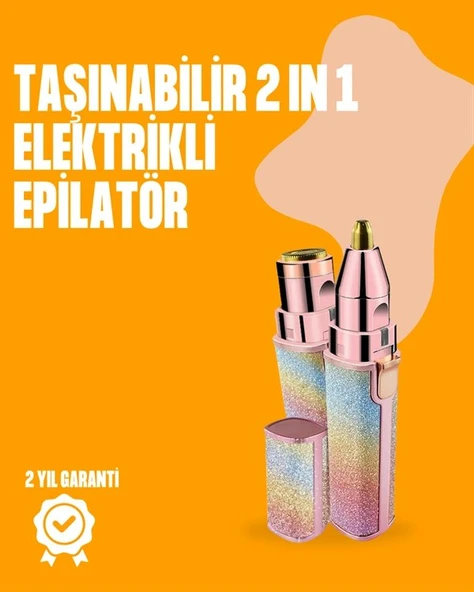 Mini Usb Şarjlı Elektrikli Epilatör – Kaş Ve Yüz Tüy Temizliği İçin 2'si 1 Arada ürün görseli 1