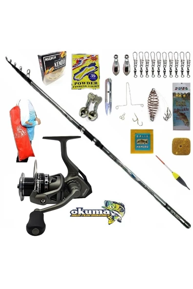 Okuma Acuador ACU-8000A 420cm 70-250gr Crome Profesyonel Sazan Kıyı Olta Takımı Seti ürün görseli 1