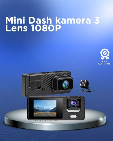 1080p 3 Kameralı Araç Dvr – Döngü Kayıt Ve Geri Görüş Özellikli ürün görseli 1