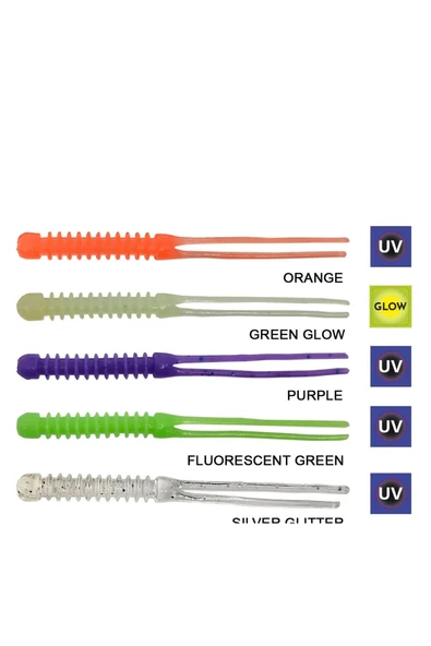 Kendo Killer Worm Lrf Silikonu 5,5cm 12 Adet Green Glow ürün görseli 1