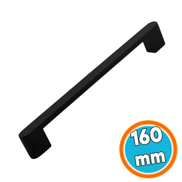 Metal Mutfak Mobilya Çekmece Mutfak Dolap Dolabı Kulpları Kapak Kulbu 16 cm Kulp 160 mm Siyah ürün görseli 1