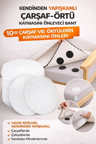 Kendinden Yapışkanlı Kayma Önleyici Cırt Cırt Bant – Çarşaf & Örtü Sabitleyici ürün görseli 1