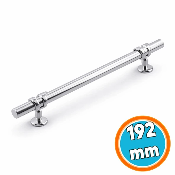 Mobilya Çekmece Mutfak Dolabı Dolap Kulpları Kulbu Kulpu Metal Kulp 192 mm -19.2 cm Krom Renk ürün görseli 1