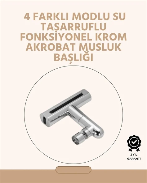 360° Dönüşlü Su Akışı Başlığı | 4'ü 1 Arada Kullanım ürün görseli 1