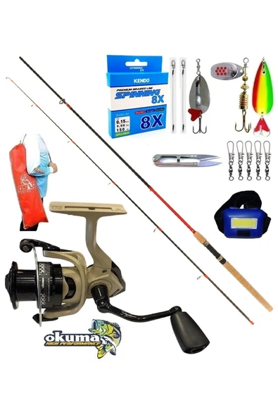 Okuma Outrax 3000 270cm 10-35gr Remixon Red Zoom Turna Spin Olta Takımı Seti ürün görseli 1