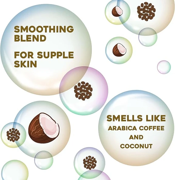OGX Smoothing Coconut Coffee Scrub & Wash 577ML - Resim 4