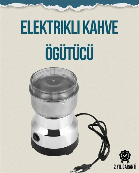 Kompakt Elektrikli Kahve Ve Baharat Öğütücü | 14500 Devir, Şeffaf Kapaklı, Hediye İçin İdeal ürün görseli 1