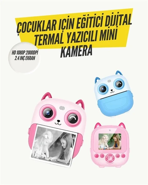 2.4” Ekranlı Mini Kamera – 1080p Kayıt + Mürekkepsiz Yazdırma ürün görseli 1