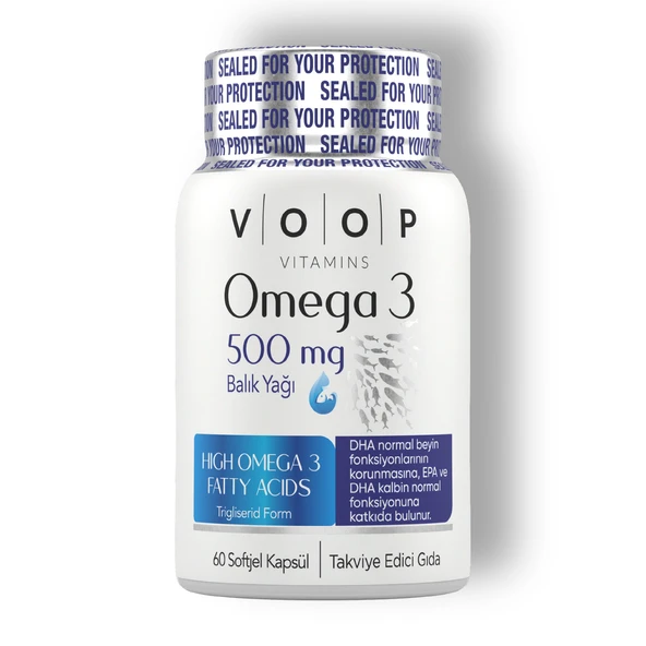VOOP Omega 3 Balık Yağı  Yüksek EPA & DHA - 500 Mg 60 Kapsül ürün görseli 1