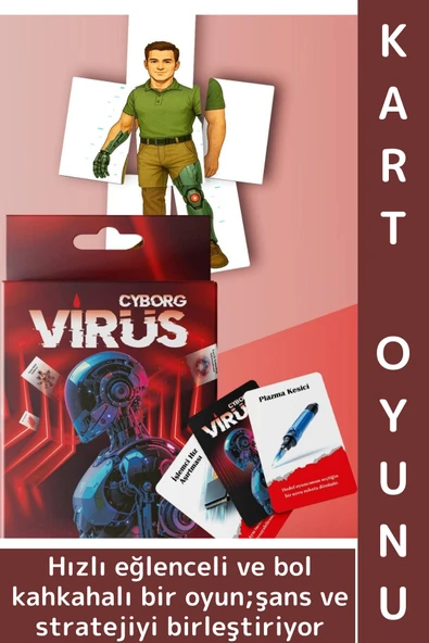 Eğlenceli Ev Parti Arkadaş Ortam Aile Şans Komedi Strateji Beceri Geliştiren Kart Oyunu Virüs-Cyborg ürün görseli 1