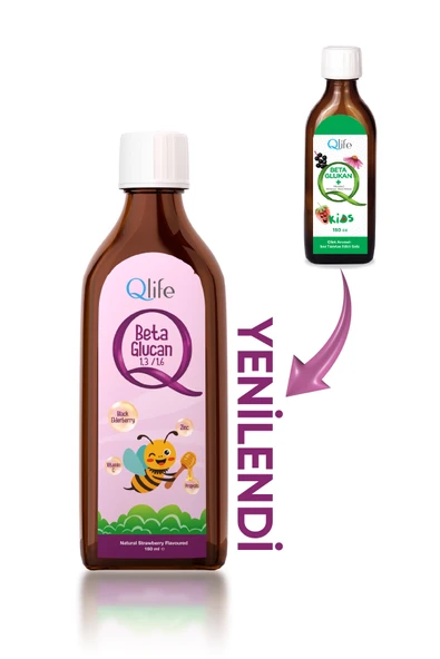 QLİFE Beta Glukan C Vitamini ve Çinko ve Propolisli Çilek Aromalı Şurup 150 ml ürün görseli 1