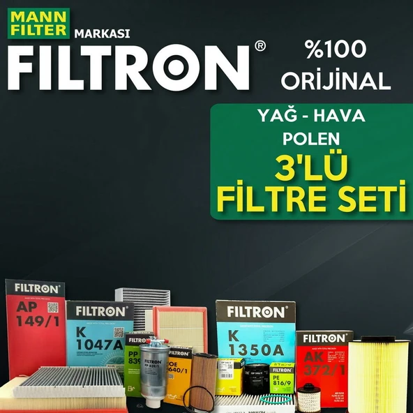 Filtron Focus 2 1.6 2008-2011 Filtre Bakım Seti 3NP Hava+Yağ+Standart ürün görseli 1