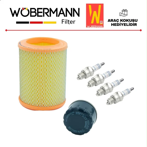 Wöbermann Renault 12 Toros R12 Periyodik Filtre Bakım Seti Hava+Yağ+Bosch Buji ürün görseli 1