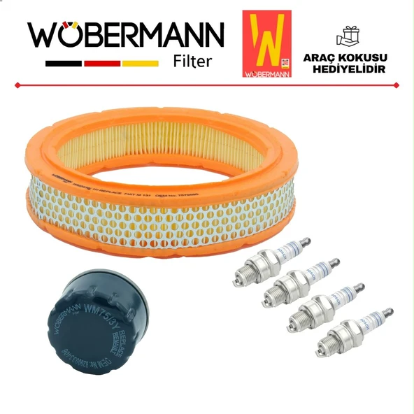 Wöbermann Renault 9 11 19 R9 R11 R19 1.4 Karbüratörlü Periyodik Filtre Bakım Seti Hava+Yağ+Bosch Buji ürün görseli 1