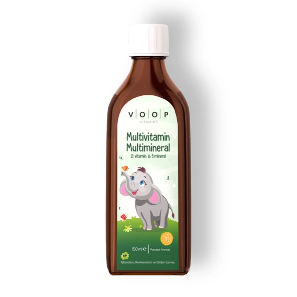 VOOP Multivitamin Multimineral Portakal Aromalı Şurup 150 ml 11 Vitamin & 5 Mineral ürün görseli 1