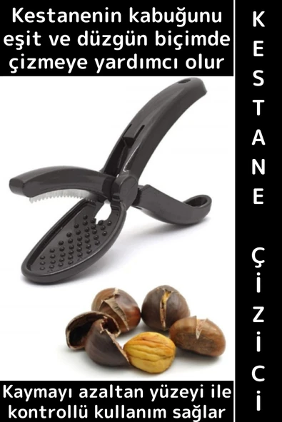 Ergonomik Kaymaz Yüzey Güvenli Tutuş Kullanım Kabuk Kesme Çizme Şık Pratik Plastik Kestane Çizeceği ürün görseli 1