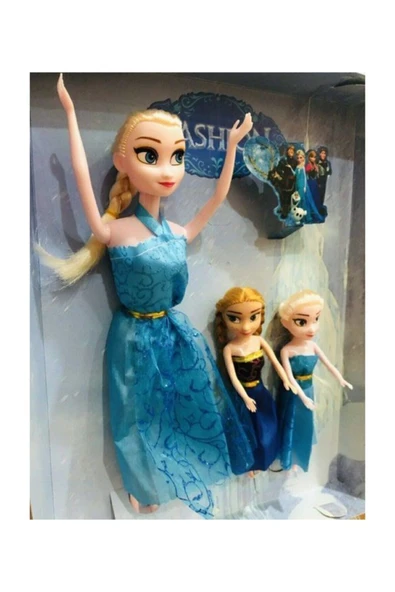 oyuncakçısavaş Frozen Karlar Ülkesi Elsa Ve Anna 3 Lü Bebek Oyuncak Seti 3lü ürün görseli 1