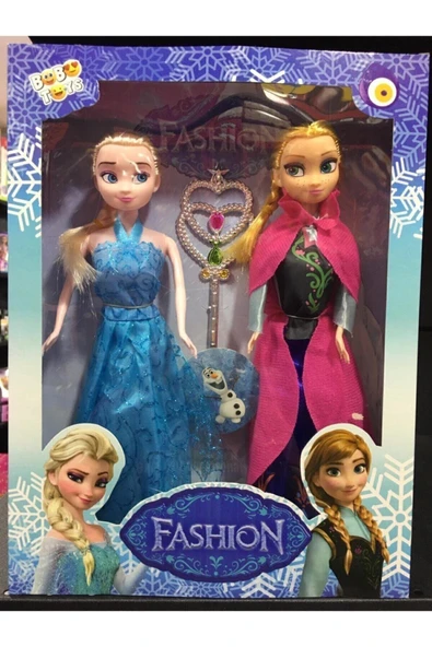 BOBO TOYS Karlar Ülkesi Elsa ve Anna 2'li Oyuncak Bebek Y058 ürün görseli 1