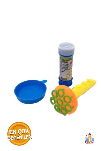 PapatyamPartiEvi Çocuklar İçin Eğitici Üflemeli Köpük Yapma Seti: Borazan Baloncuk 2'li Paket 50ml sıvı ve zurna ürün görseli 1