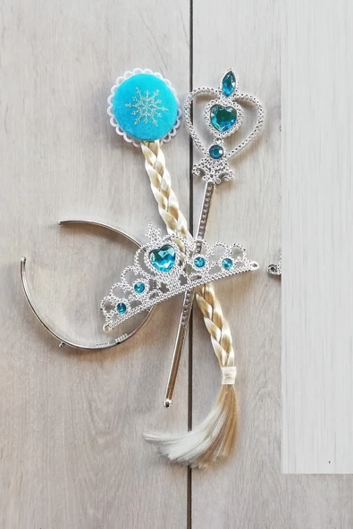 MUTLU ÇOCUK OYUN DÜNYASI Karlar Ülkesi Frozen Elsa Taç Saç Asa Set ürün görseli 1